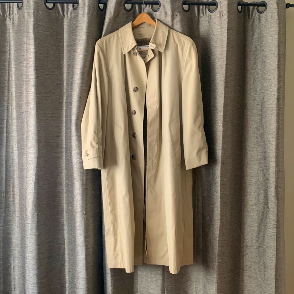 London Fog 42 Long Sherpa Lined Trench Coat